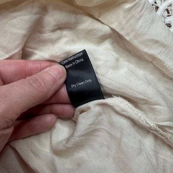 Blu Pepper Boho Lace Dress Women’s Large Ivory Crochet Lace Sleeve Babydoll - Picture 8 of 8